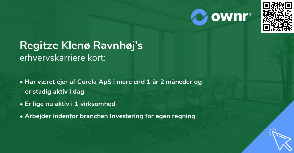Regitze Klenø Ravnhøj's erhvervskarriere kort