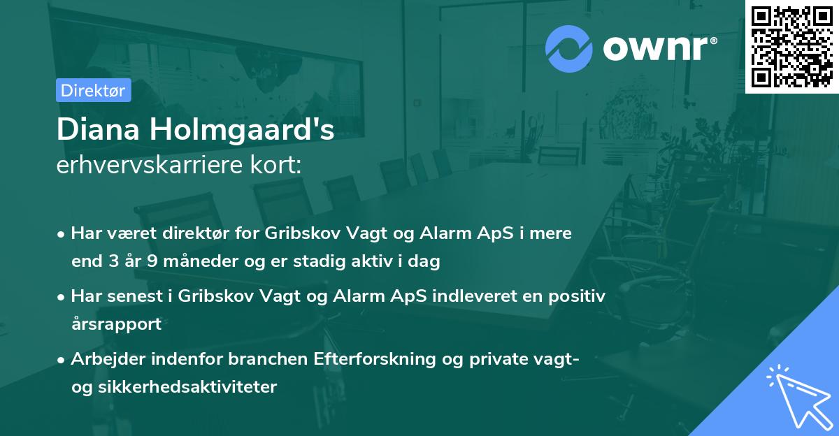 Diana Holmgaard's erhvervskarriere kort