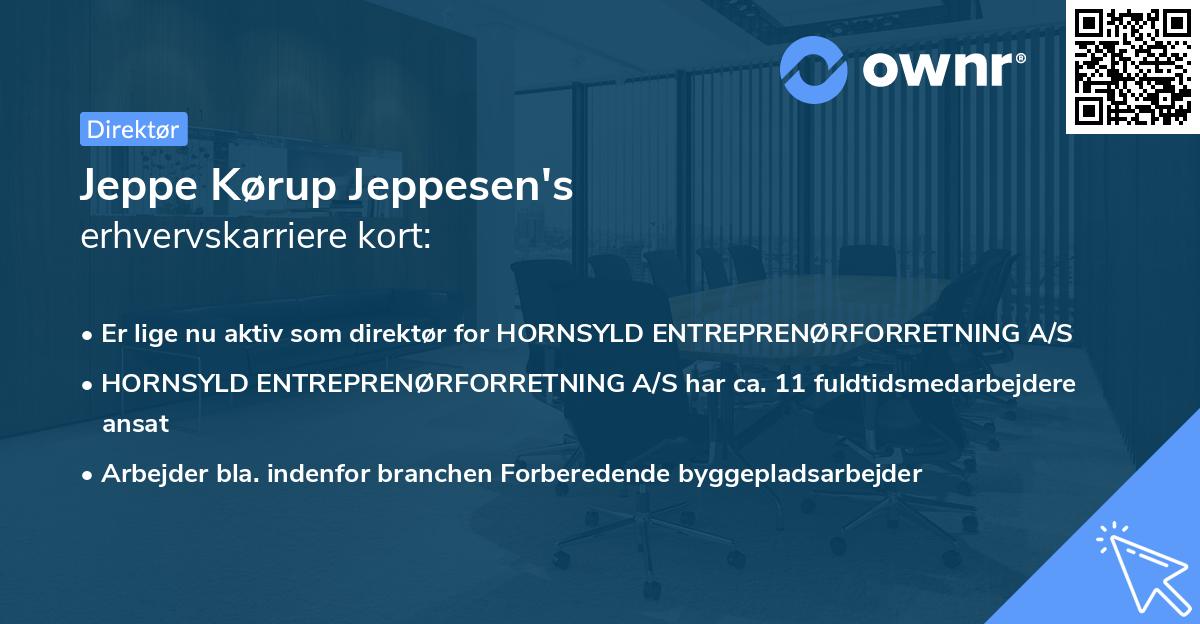 Jeppe Kørup Jeppesen's erhvervskarriere kort