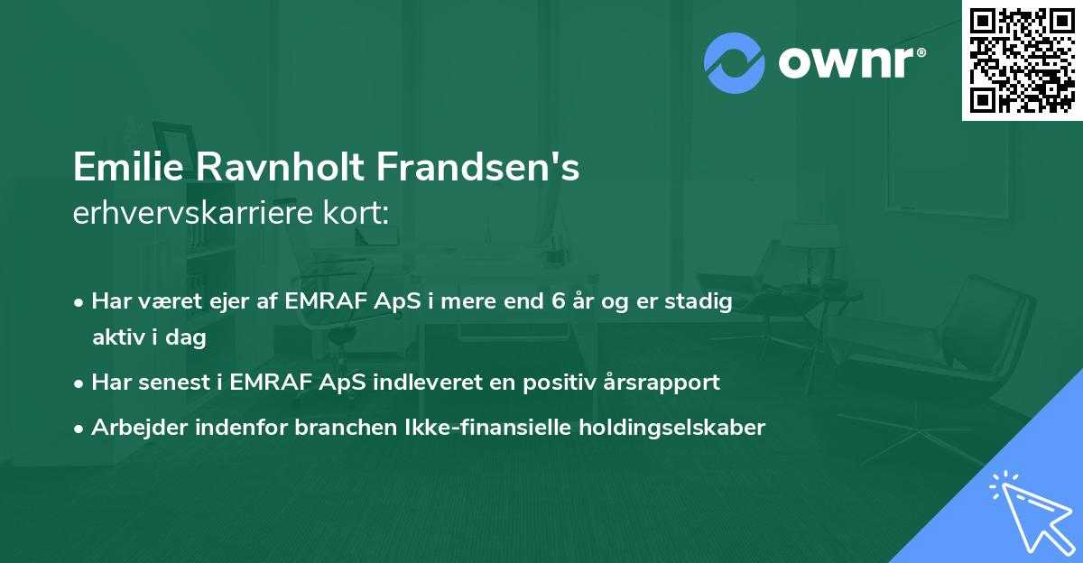 Emilie Ravnholt Frandsen's erhvervskarriere kort
