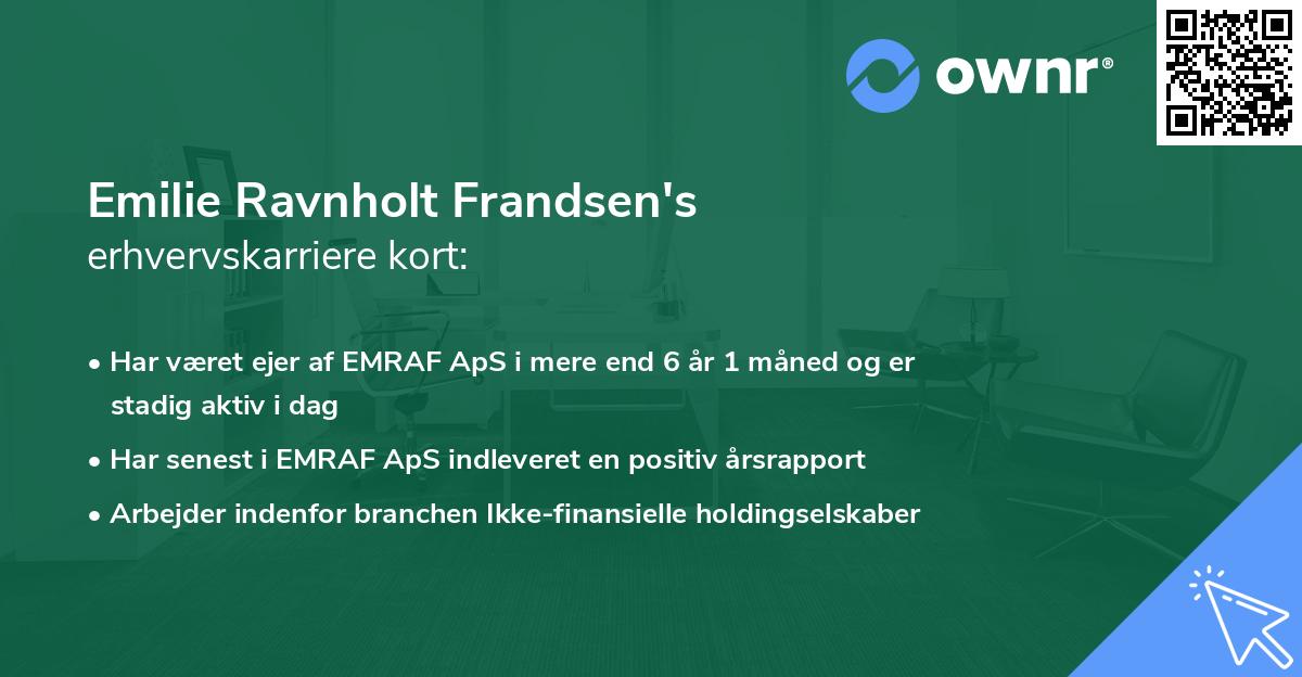 Emilie Ravnholt Frandsen's erhvervskarriere kort