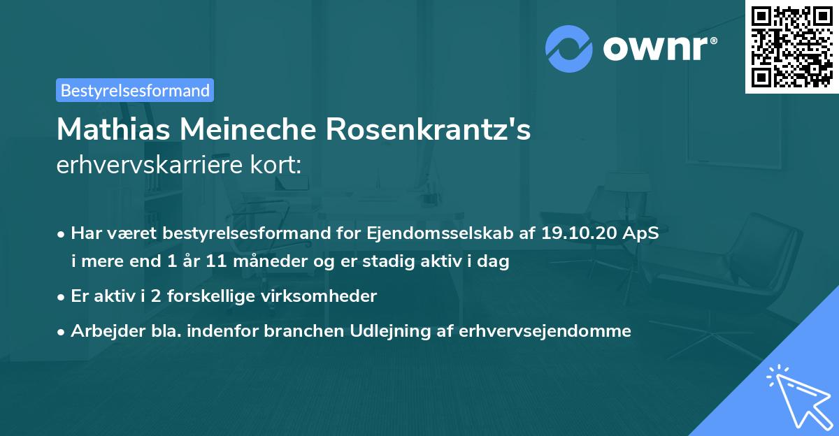 Mathias Meineche Rosenkrantz's erhvervskarriere kort