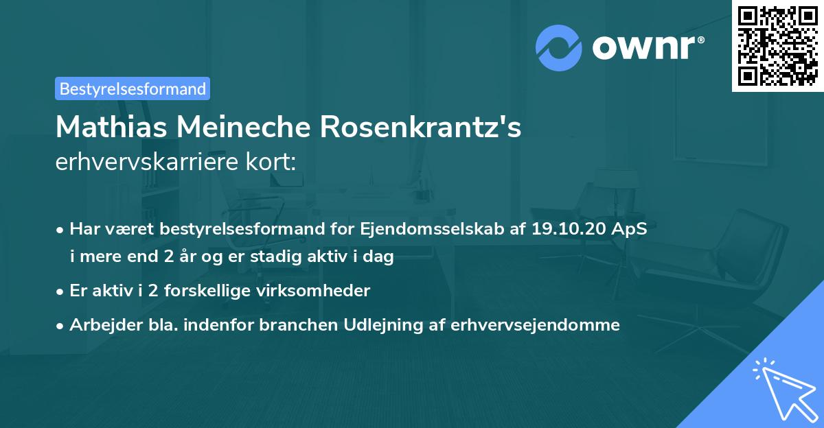 Mathias Meineche Rosenkrantz's erhvervskarriere kort