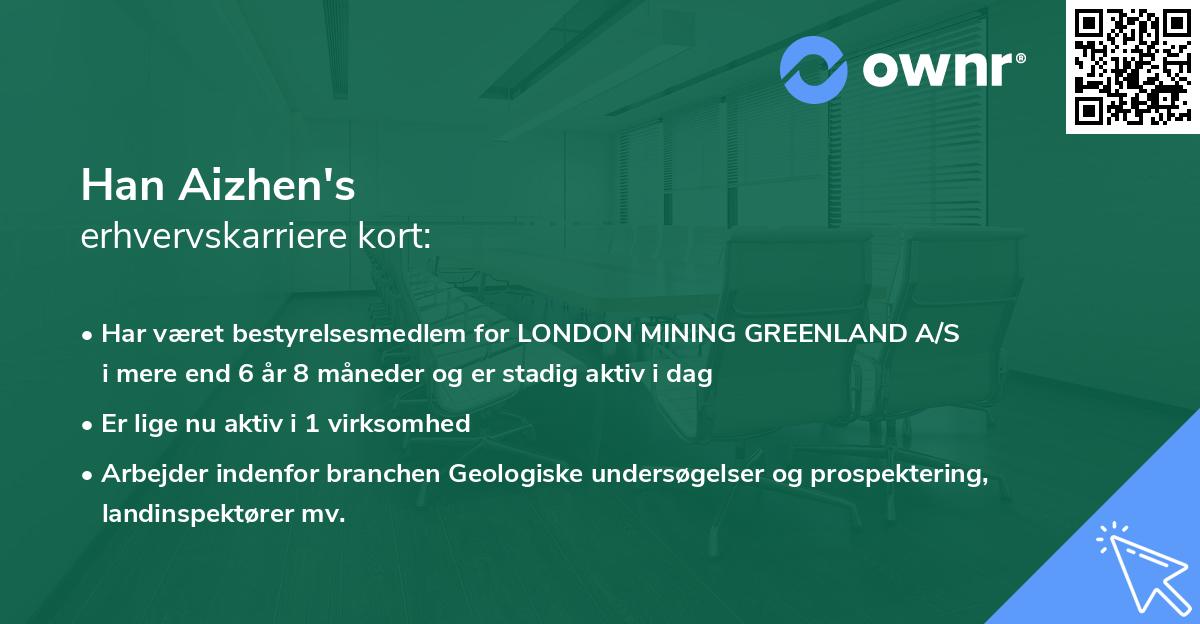 Han Aizhen's erhvervskarriere kort