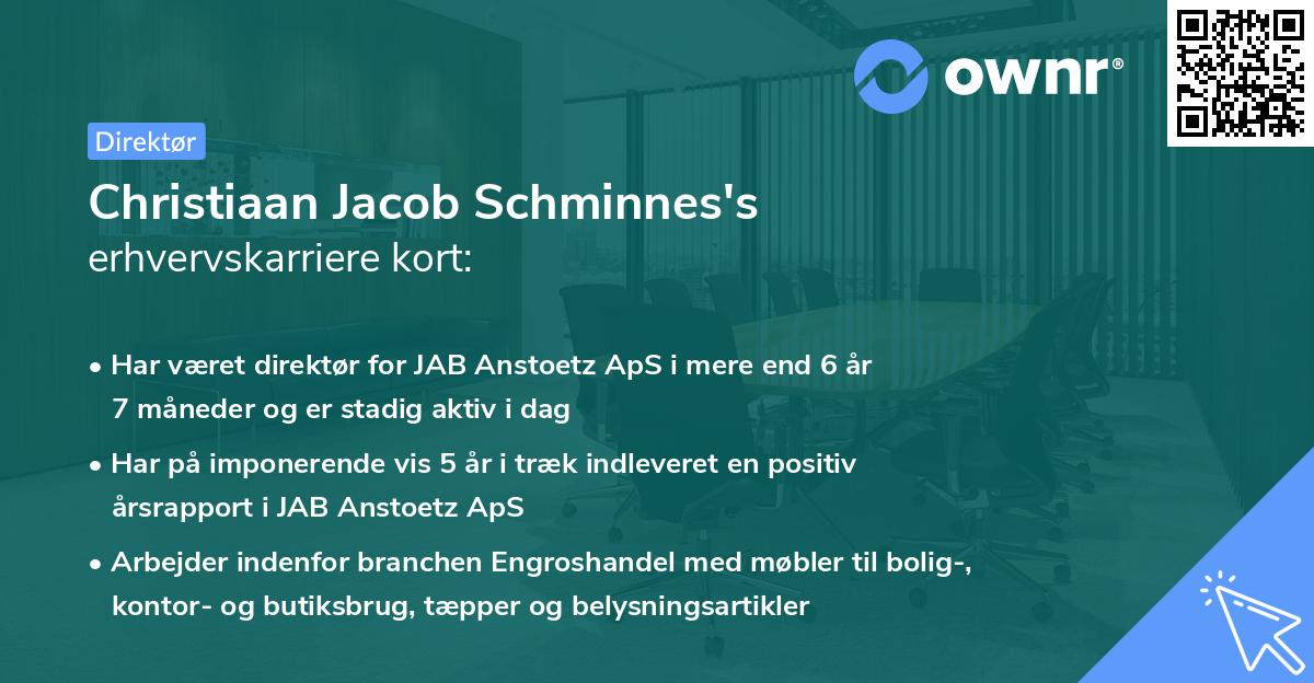 Christiaan Jacob Schminnes's erhvervskarriere kort