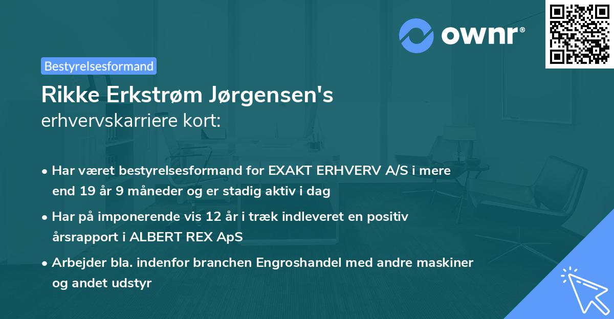Rikke Erkstrøm Jørgensen's erhvervskarriere kort