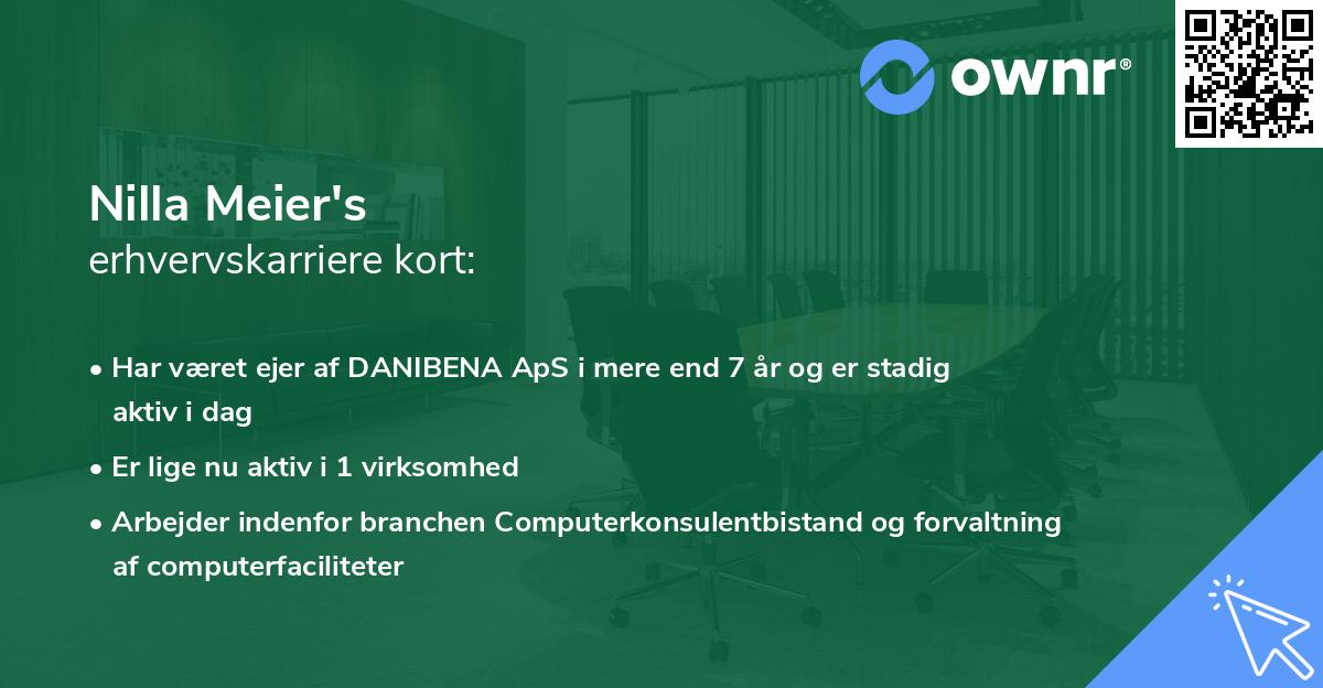 Nilla Meier's erhvervskarriere kort