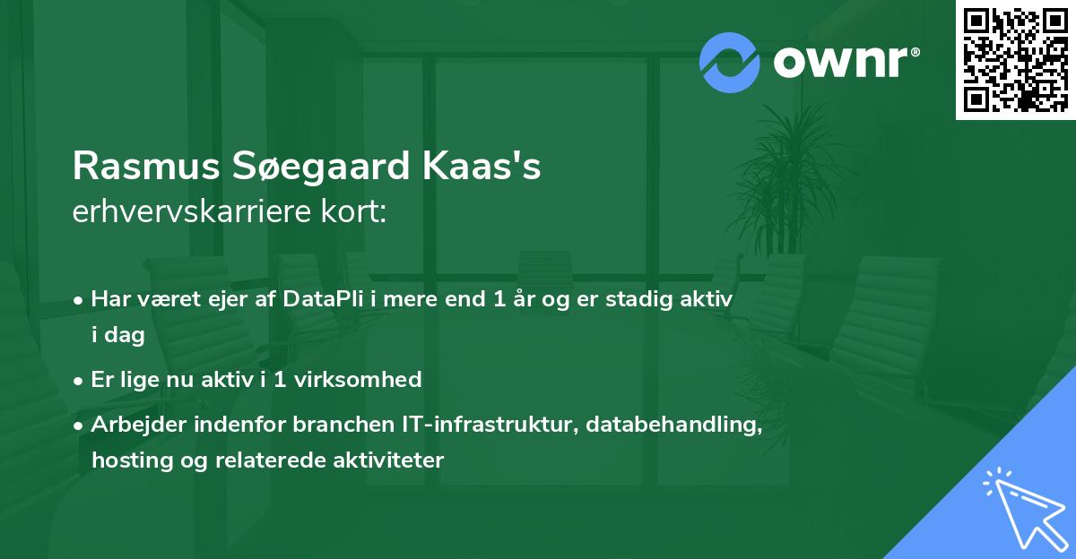 Rasmus Søegaard Kaas's erhvervskarriere kort