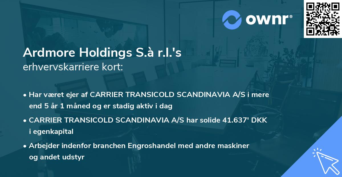 Ardmore Holdings S.à r.l.'s erhvervskarriere kort