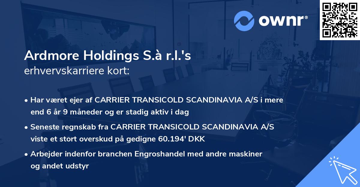 Ardmore Holdings S.à r.l.'s erhvervskarriere kort