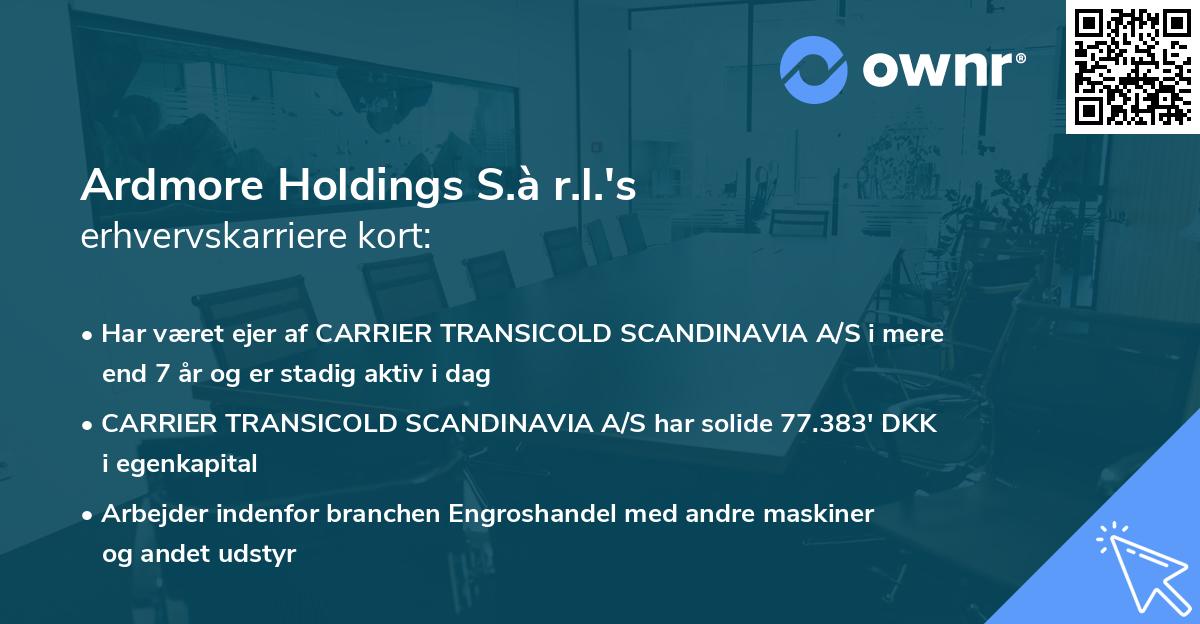 Ardmore Holdings S.à r.l.'s erhvervskarriere kort