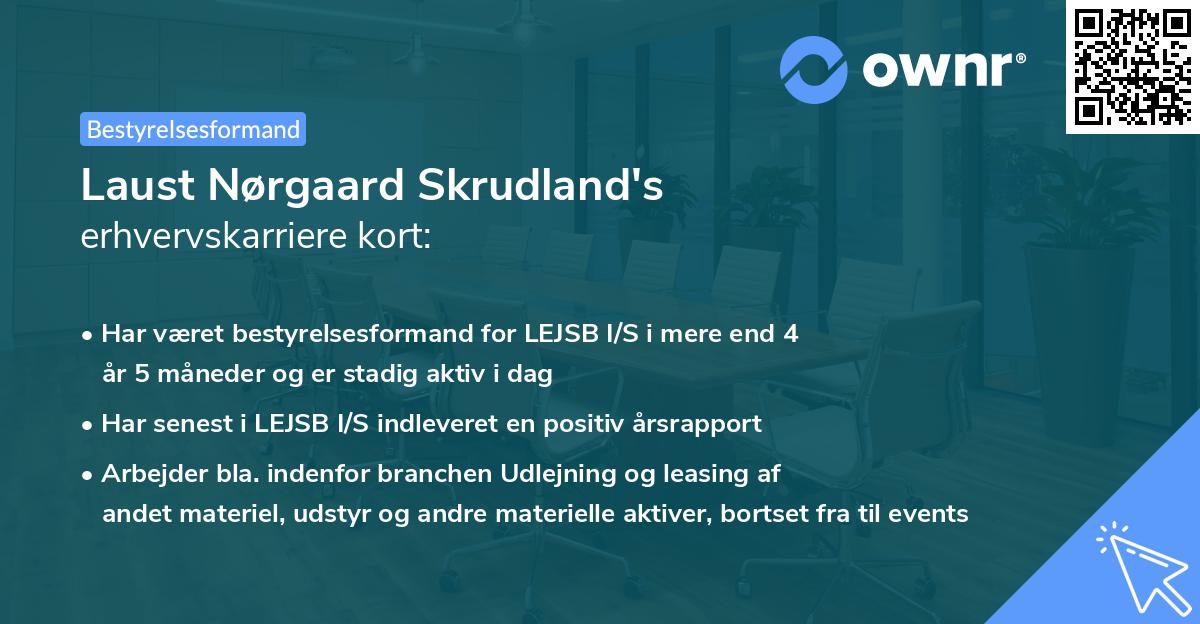 Laust Nørgaard Skrudland's erhvervskarriere kort