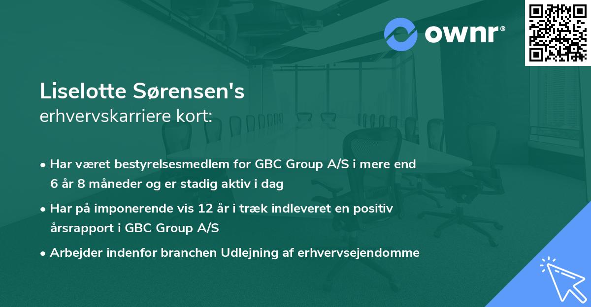 Liselotte Sørensen's erhvervskarriere kort
