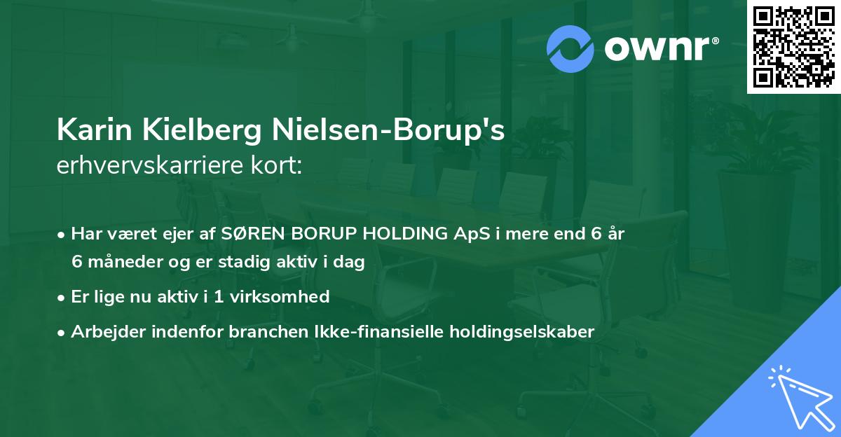 Karin Kielberg Nielsen-Borup's erhvervskarriere kort