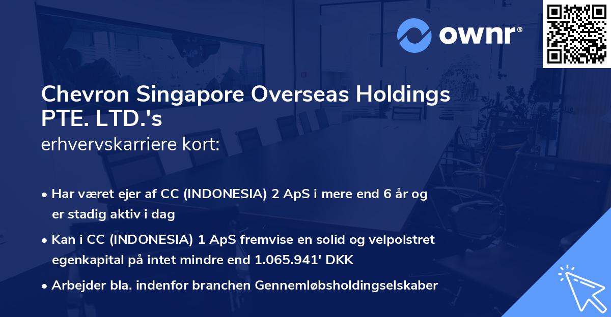 Chevron Singapore Overseas Holdings PTE. LTD.'s erhvervskarriere kort