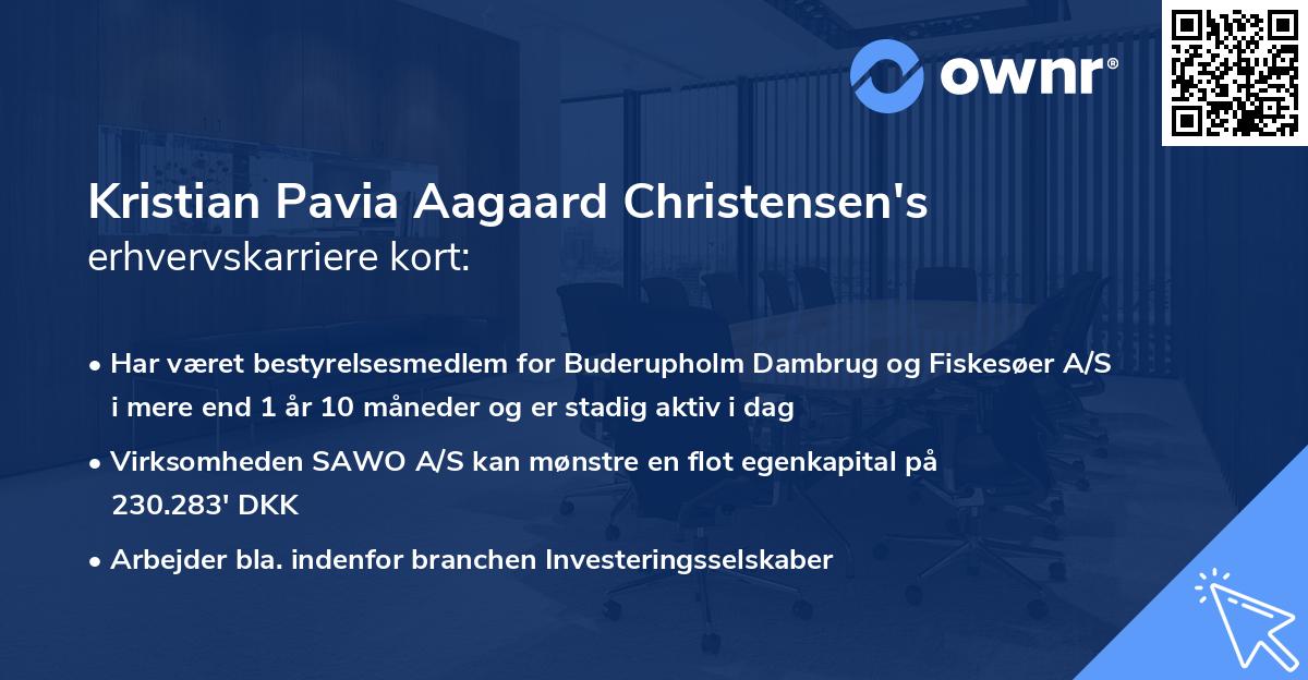 Kristian Pavia Aagaard Christensen's erhvervskarriere kort