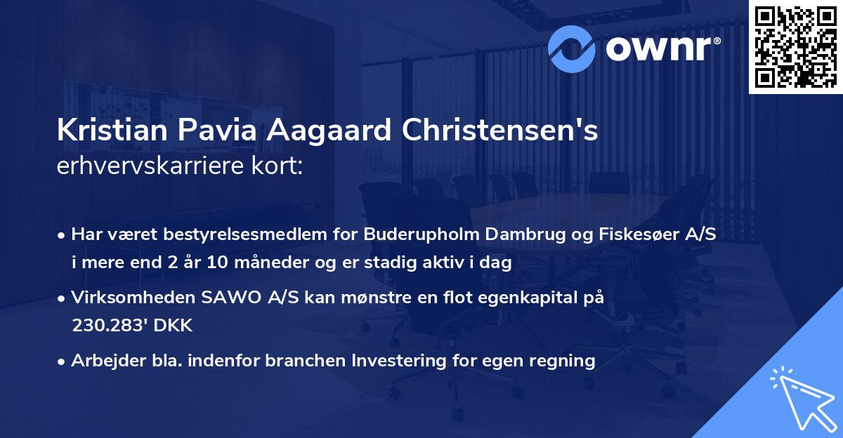 Kristian Pavia Aagaard Christensen's erhvervskarriere kort