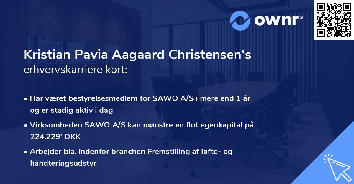 Kristian Pavia Aagaard Christensen's erhvervskarriere kort