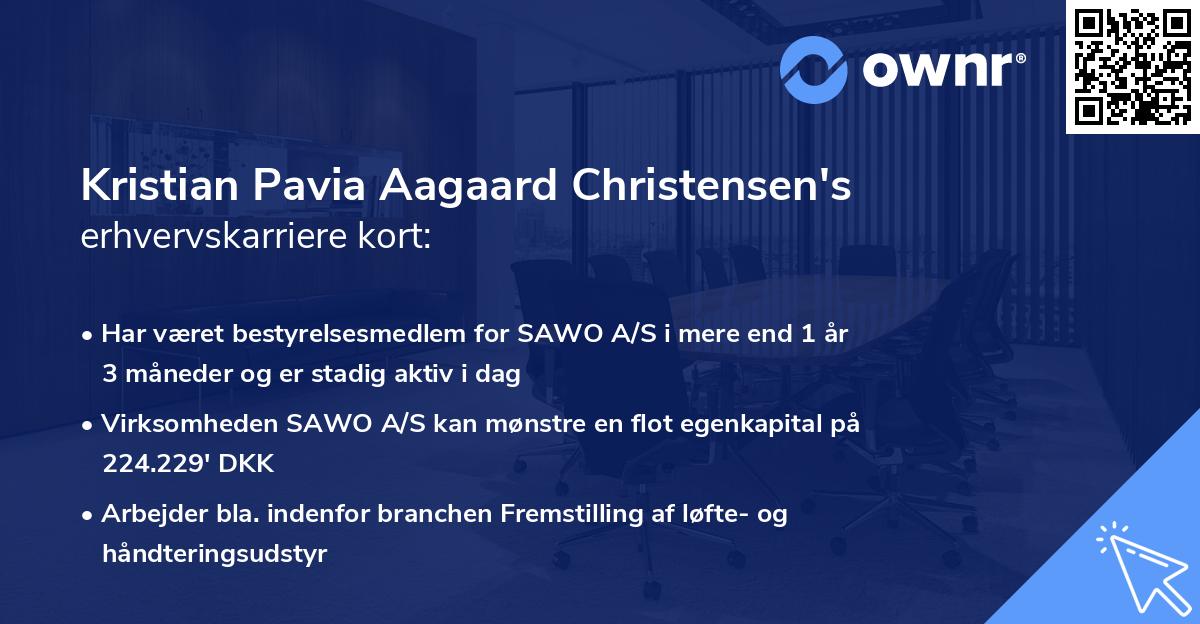 Kristian Pavia Aagaard Christensen's erhvervskarriere kort