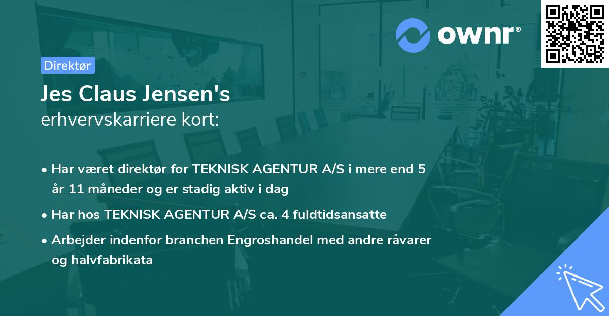 Jes Claus Jensen's erhvervskarriere kort