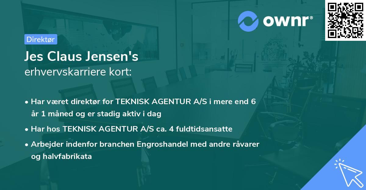 Jes Claus Jensen's erhvervskarriere kort