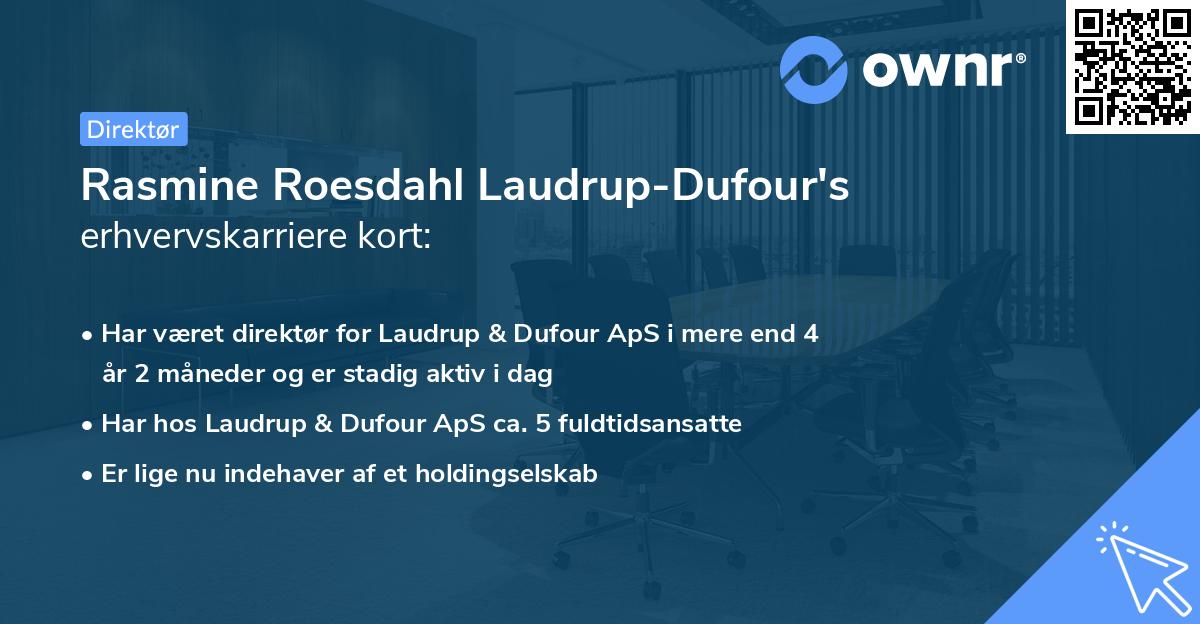 Rasmine Roesdahl Laudrup-Dufour's erhvervskarriere kort