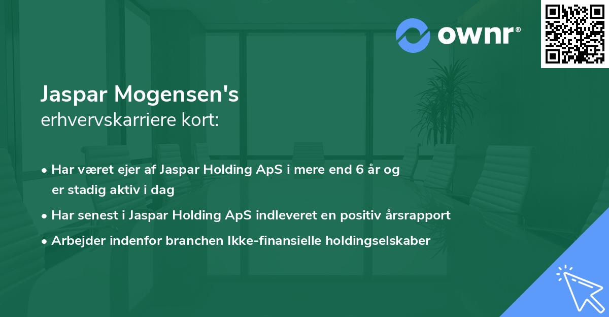 Jaspar Mogensen's erhvervskarriere kort