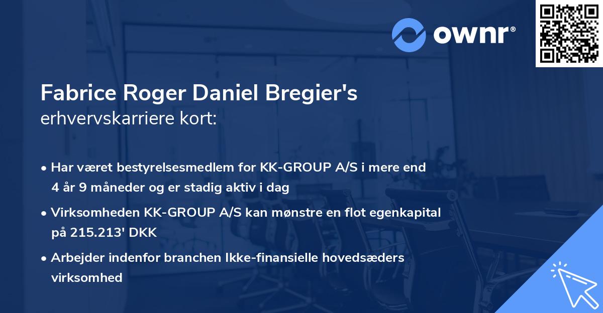 Fabrice Roger Daniel Bregier's erhvervskarriere kort