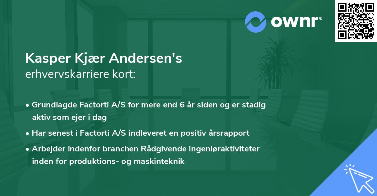 Kasper Kjær Andersen's erhvervskarriere kort