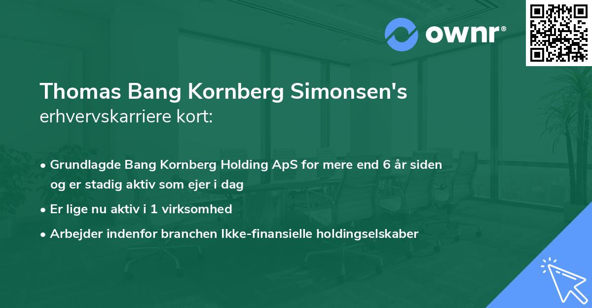 Thomas Bang Kornberg Simonsen's erhvervskarriere kort