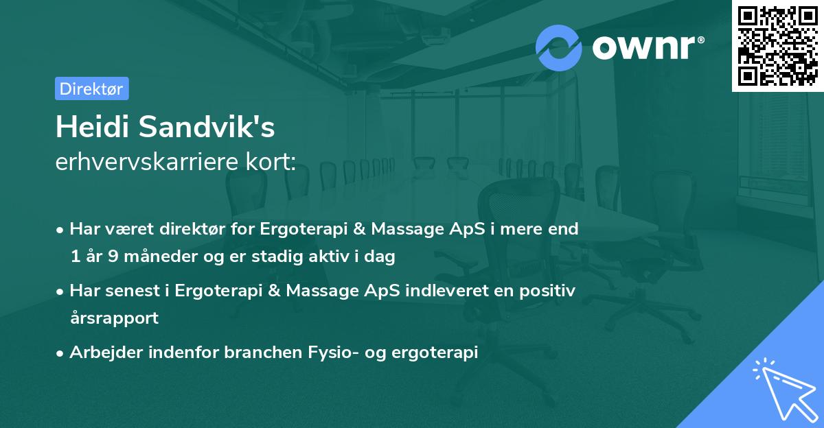 Heidi Sandvik's erhvervskarriere kort