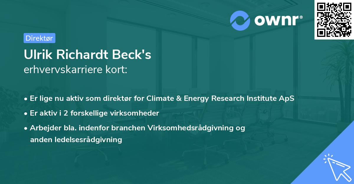 Ulrik Richardt Beck's erhvervskarriere kort