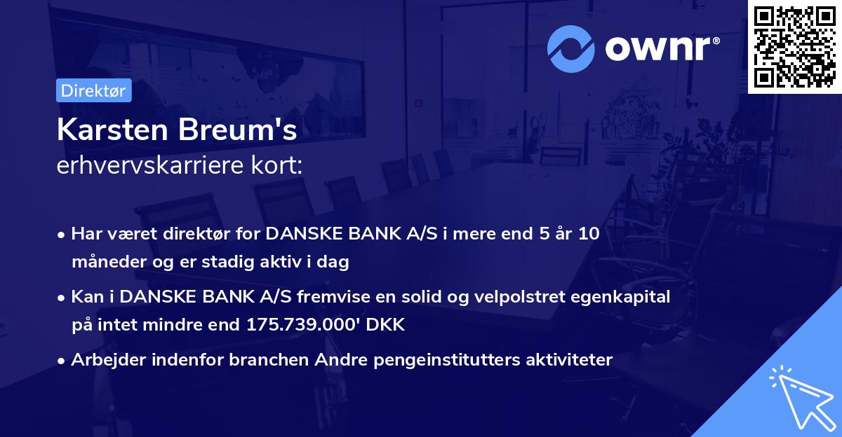 Karsten Breum's erhvervskarriere kort