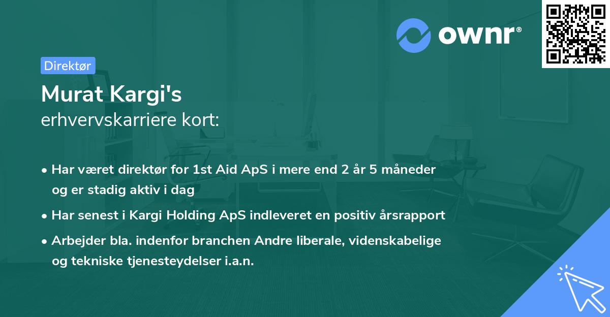 Murat Kargi's erhvervskarriere kort