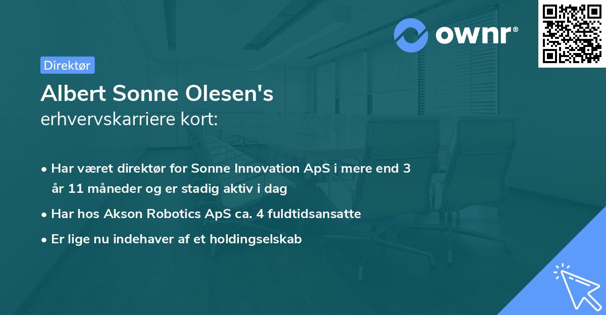 Albert Sonne Olesen's erhvervskarriere kort