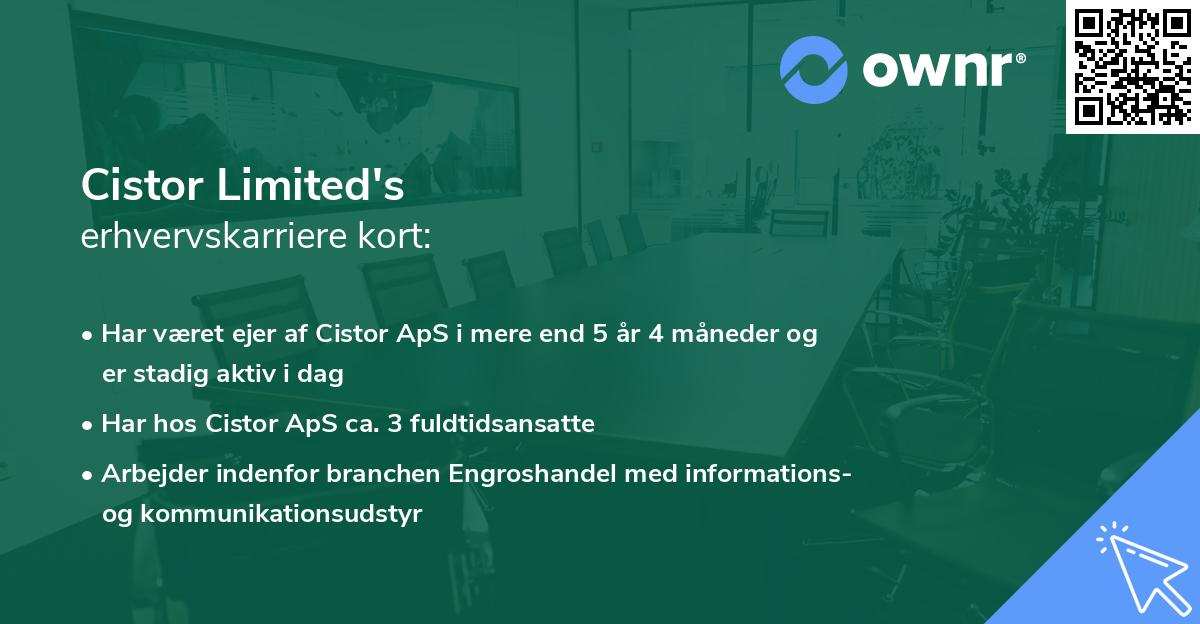 Cistor Limited's erhvervskarriere kort