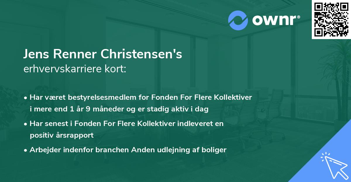 Jens Renner Christensen's erhvervskarriere kort