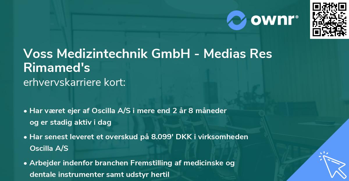 Voss Medizintechnik GmbH - Medias Res Rimamed's erhvervskarriere kort
