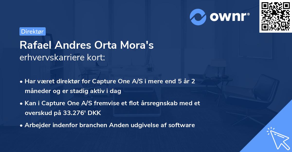 Rafael Andres Orta Mora's erhvervskarriere kort