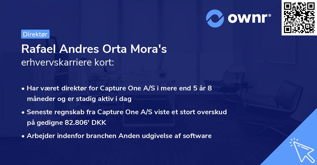 Rafael Andres Orta Mora's erhvervskarriere kort