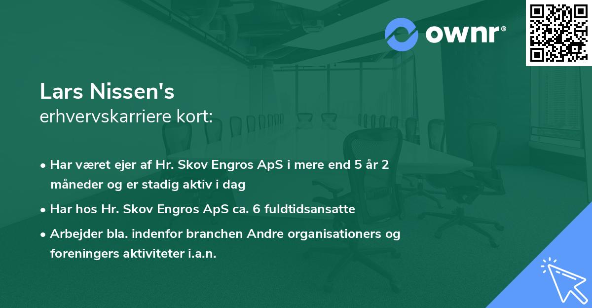 Lars Nissen's erhvervskarriere kort