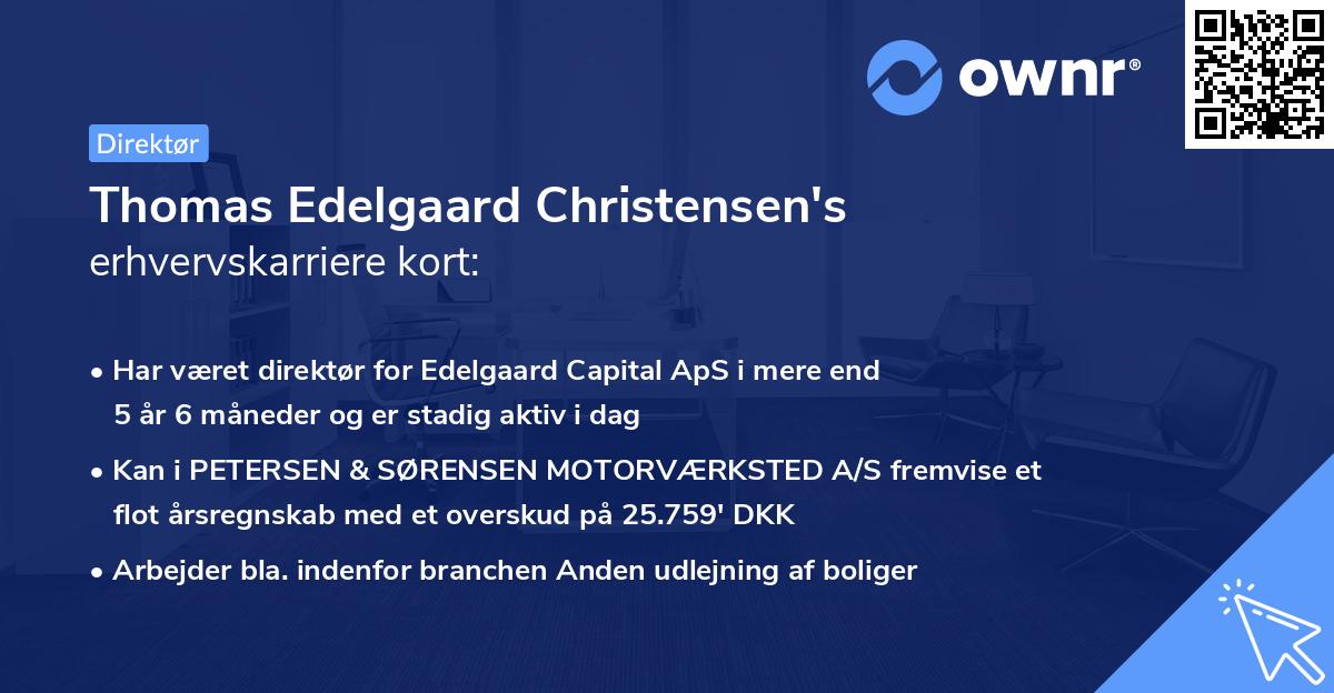 Thomas Edelgaard Christensen's erhvervskarriere kort