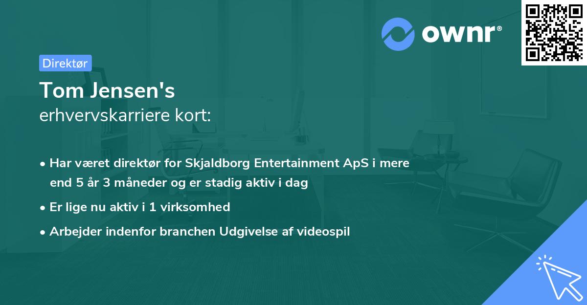 Tom Jensen's erhvervskarriere kort