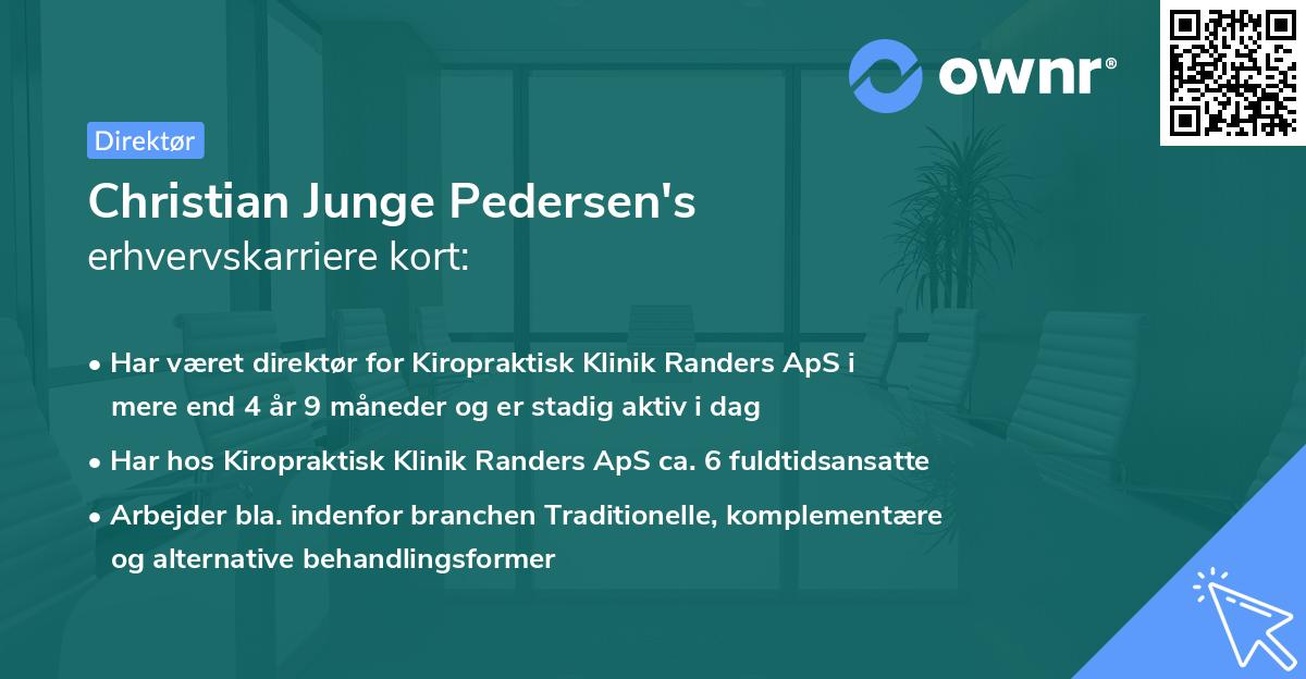 Christian Junge Pedersen's erhvervskarriere kort