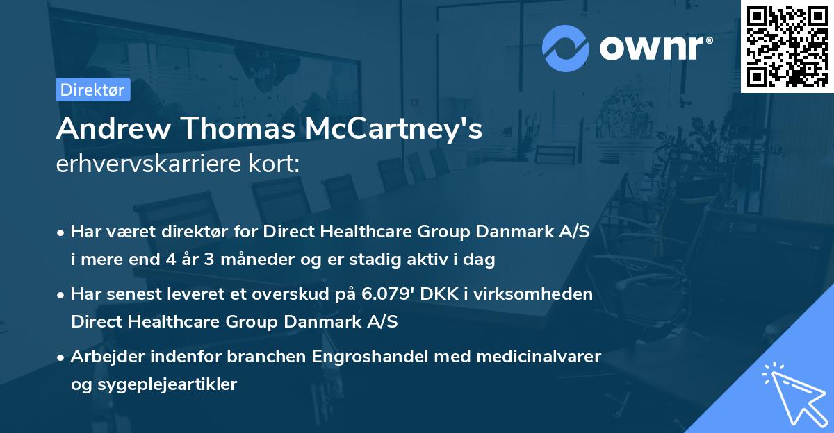 Andrew Thomas McCartney's erhvervskarriere kort