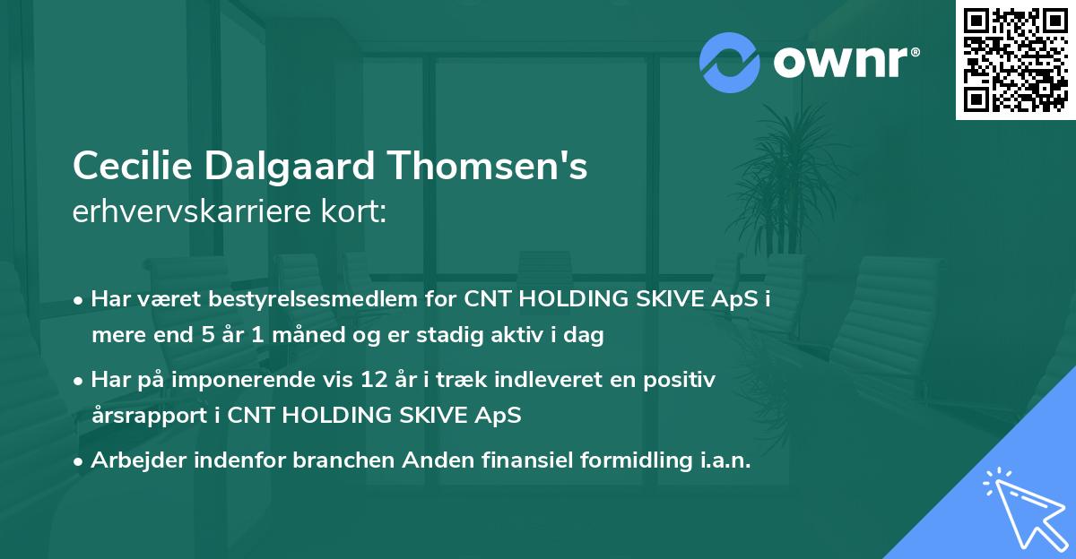 Cecilie Dalgaard Thomsen's erhvervskarriere kort