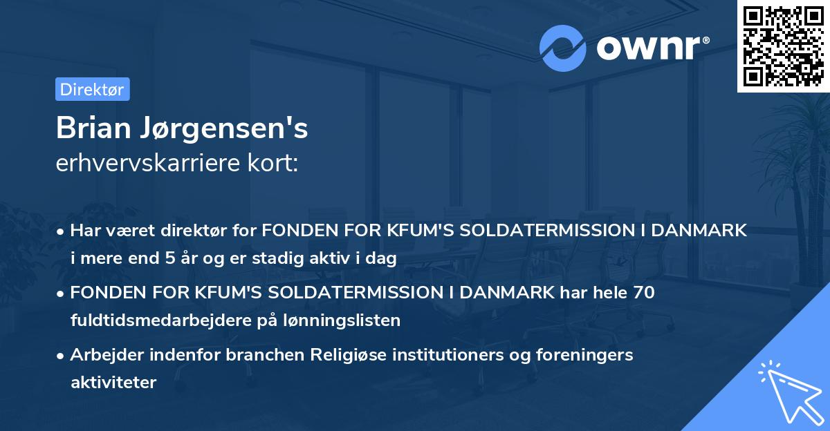 Brian Jørgensen's erhvervskarriere kort