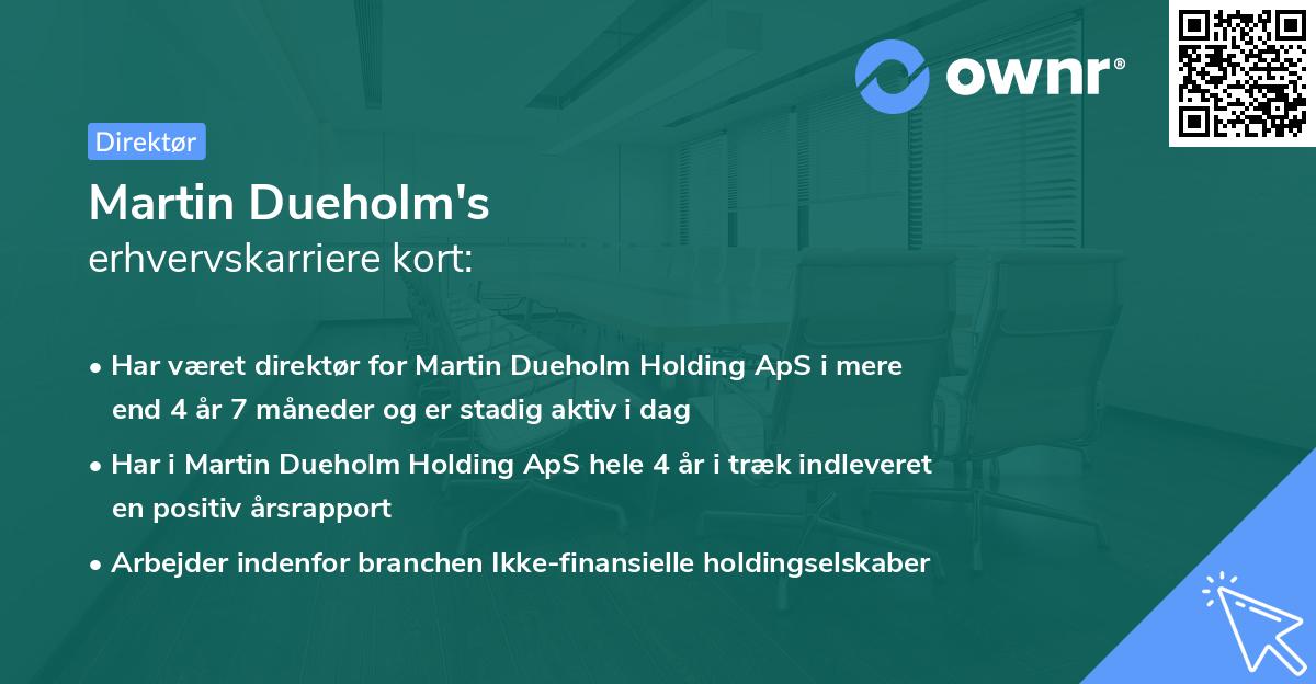 Martin Dueholm's erhvervskarriere kort