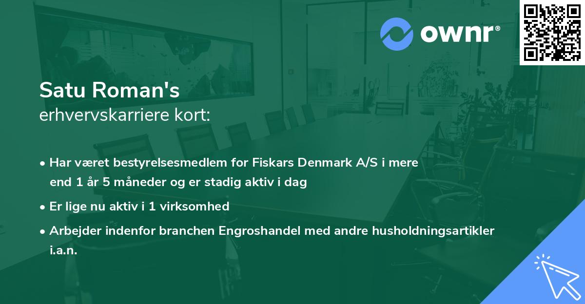 Satu Roman's erhvervskarriere kort
