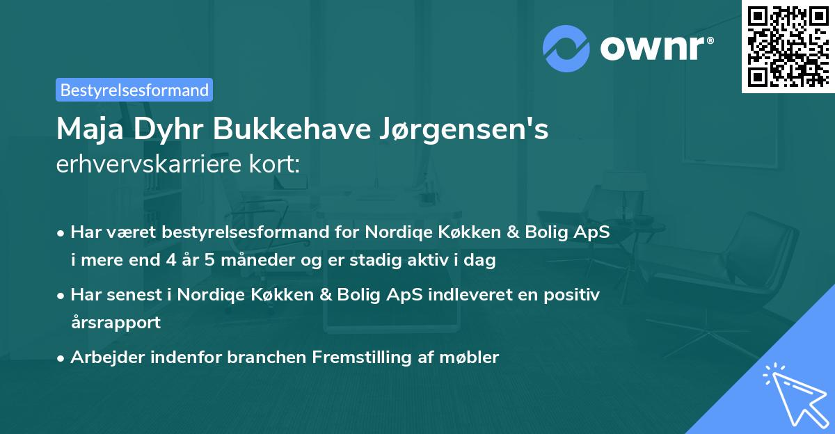 Maja Dyhr Bukkehave Jørgensen's erhvervskarriere kort